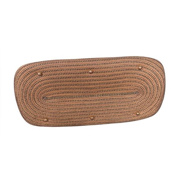 Eric Javits Gold-Tone Raffia Straw Tote Handbag - Picture 3 of 13